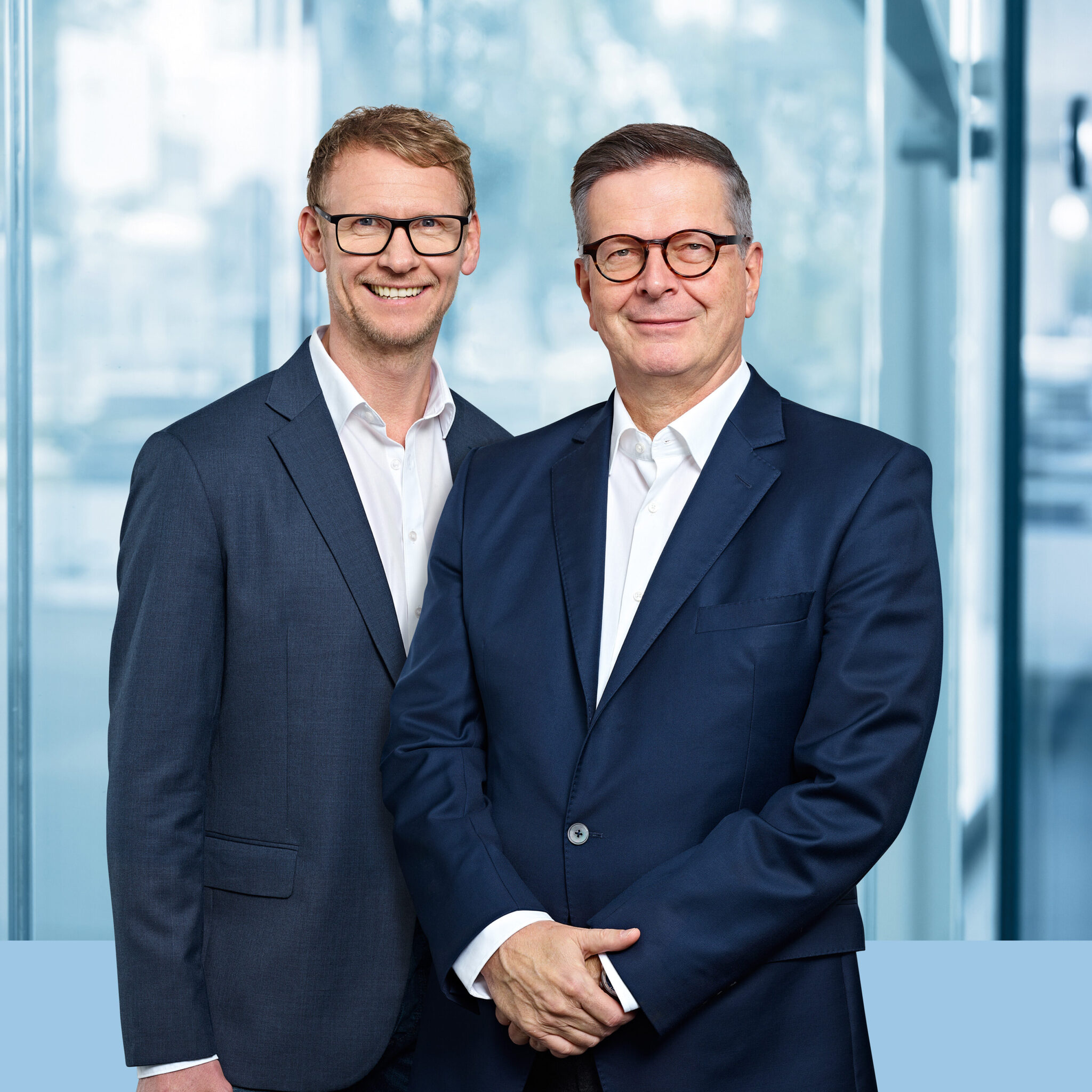 Dr. Holger-Ludwig Riemer und Daniel Fromm, Vorstand der Audentic AG